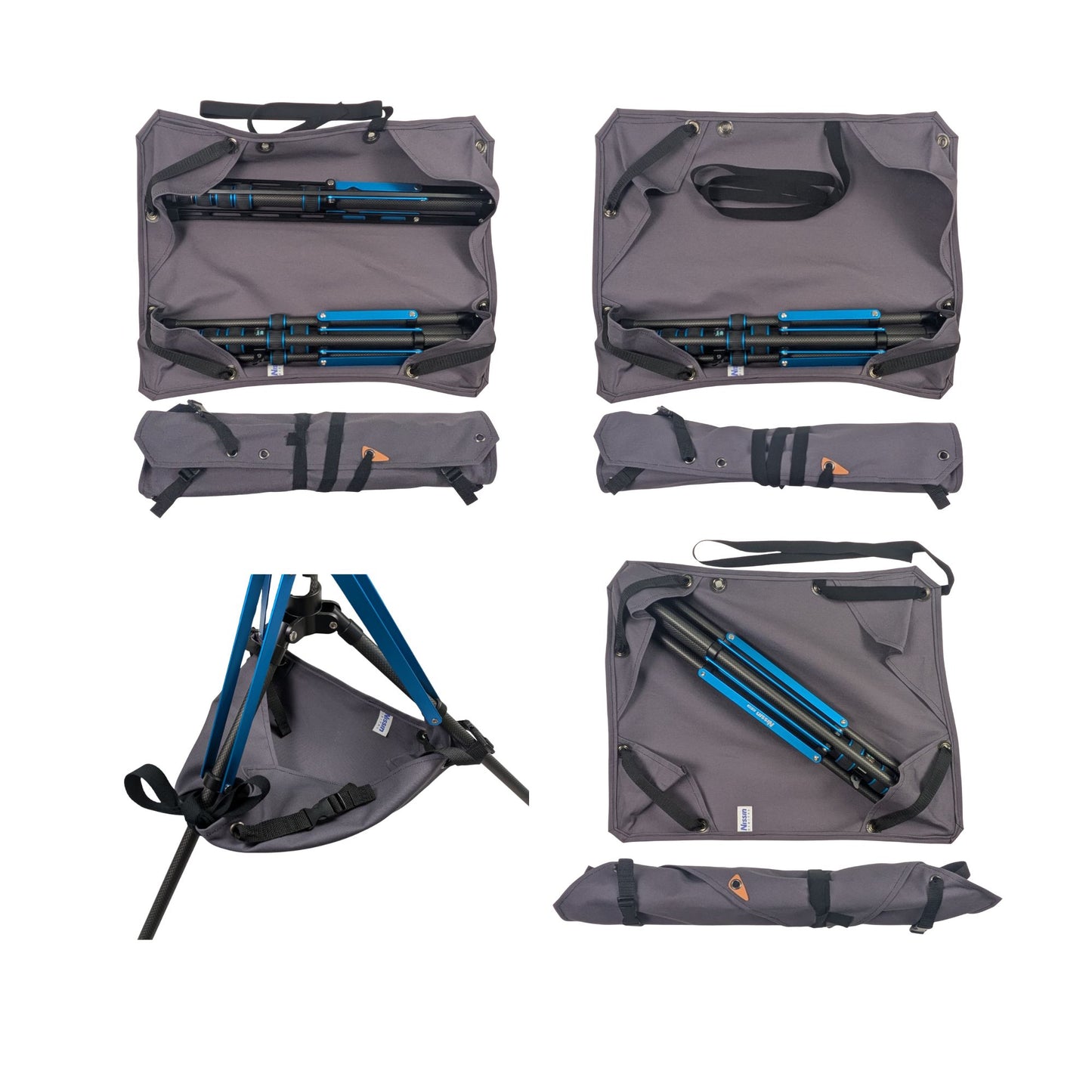 帆布ロールバッグ（ライトスタンド収納ケース, 綿100%帆布製, ロールアップ式, ウェイトバッグ兼用）