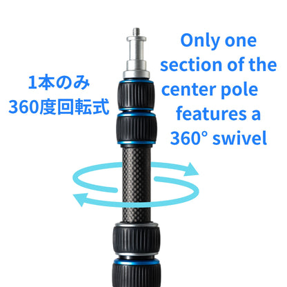 LS-6C-Pro カーボン・ライトスタンド 最上位機種アップグレード版 (脚部2段伸縮・大径化により安定性向上) スーパーライトスタンド