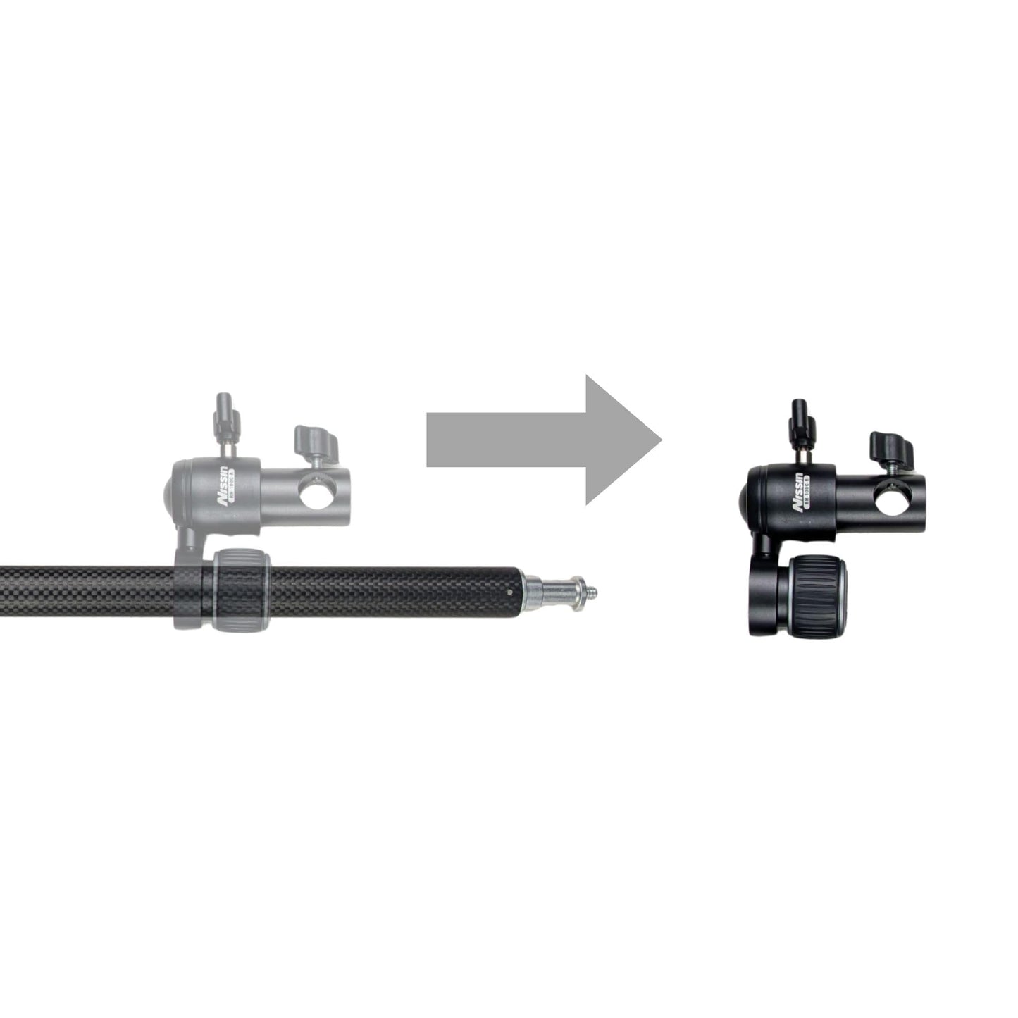 スーパーレフホルダー RH-100C-R II カーボン製レフ板ホルダー 取り外し可能なクリップとダボ受け