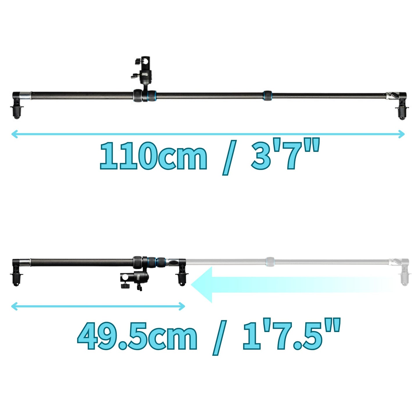 スーパーレフホルダー RH-100C-R II カーボン製レフ板ホルダー 取り外し可能なクリップとダボ受け