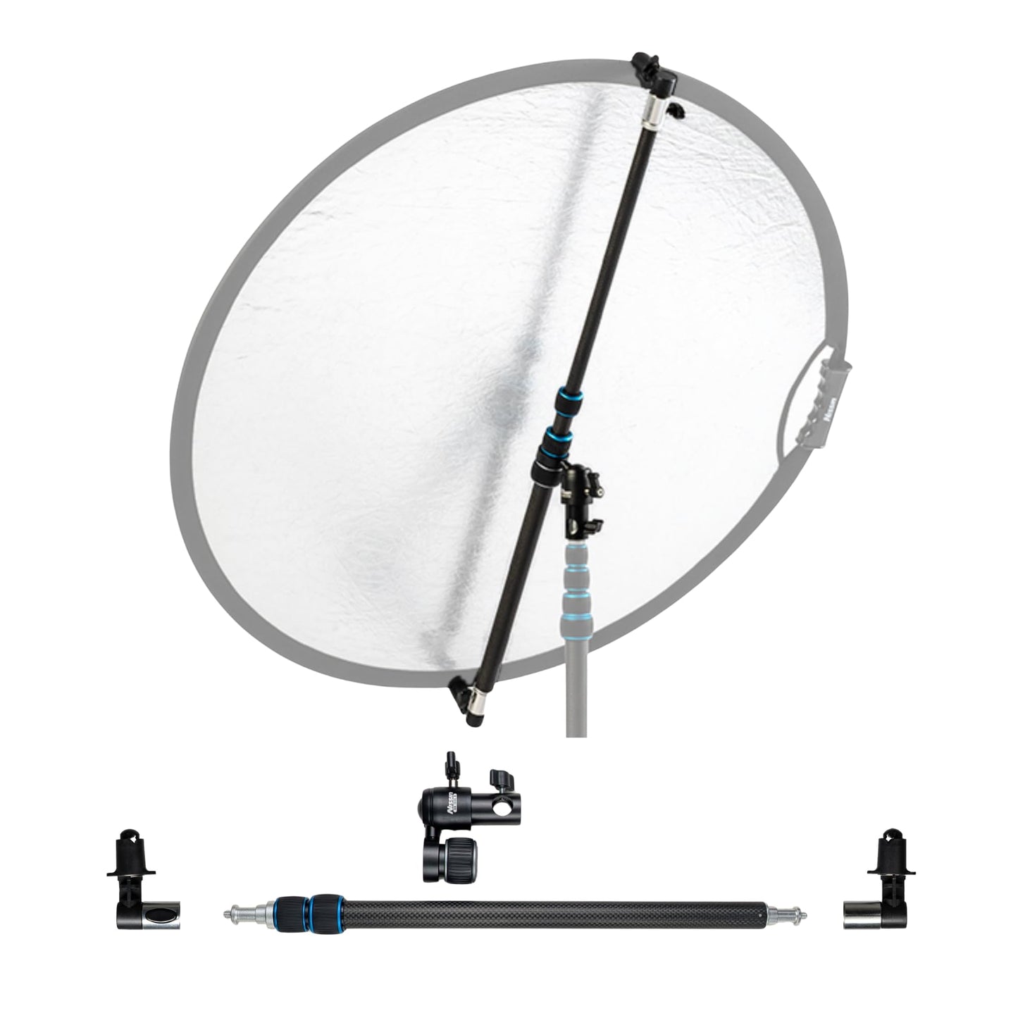 スーパーレフホルダー RH-100C-R II カーボン製レフ板ホルダー 取り外し可能なクリップとダボ受け