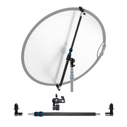 スーパーレフホルダー RH-100C-R II カーボン製レフ板ホルダー 取り外し可能なクリップとダボ受け