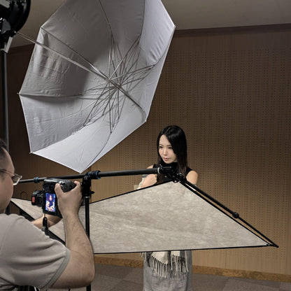 ニッシンデジタル 棒レフ（ホワイト） 棒状にたためてコンパクト カーボンのしなりを活かして3本のポールで支える新構造の軽量レフ板 ※別売のレフホルダー（RH-100C-R）が必要